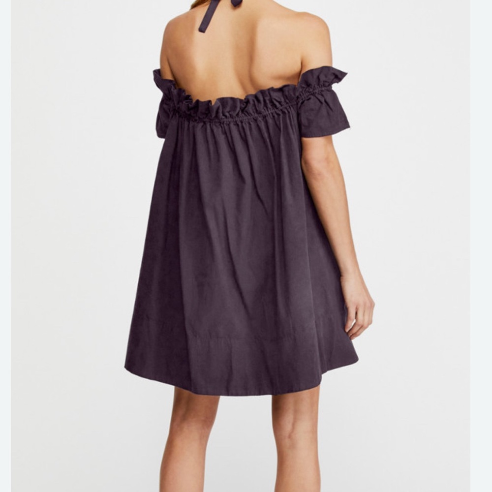Free People Sophie rouched off the shoulder dress - EUC - size M - Picture 2 of 7
